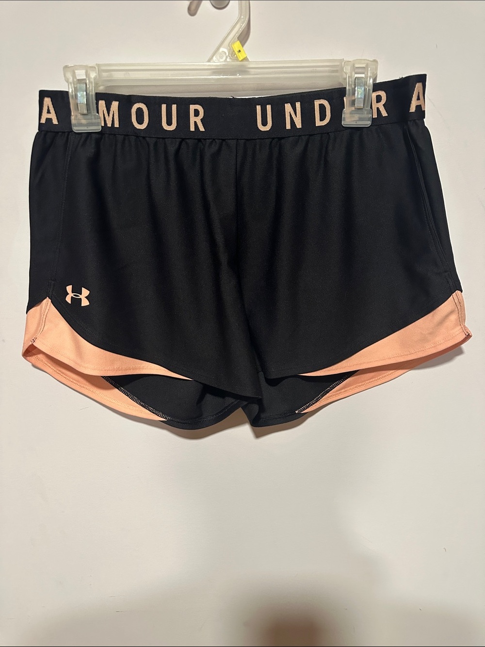 Under Armour Black and Peach Women’s Athletic Running Shorts